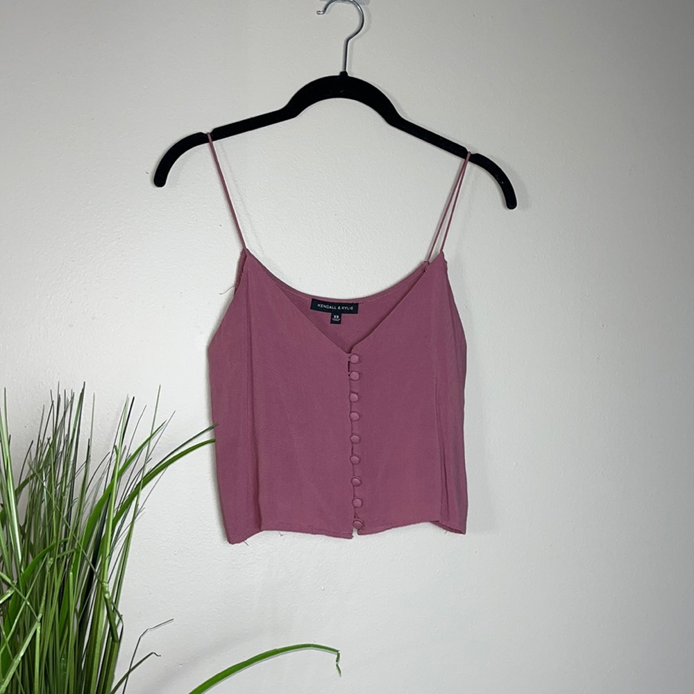 Kendall & Kylie Cropped Mauve Blouse
